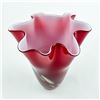 Image 5 : RED CASED ART GLASS FAZZOLETTO EDGE FLOWER VASE