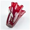 Image 8 : RED CASED ART GLASS FAZZOLETTO EDGE FLOWER VASE