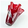 Image 9 : RED CASED ART GLASS FAZZOLETTO EDGE FLOWER VASE