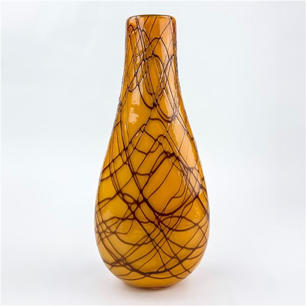 ARTE MURANO CARAMEL & AMBER COLOUR GLASS VASE