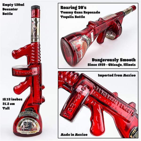 TOMMY GUN TEQUILA LIQUEUR BOTTLE - MACHINE GUN
