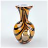 Image 1 : HAND BLOWN TIGER STRIPE ART GLASS VASE SCULPTURE
