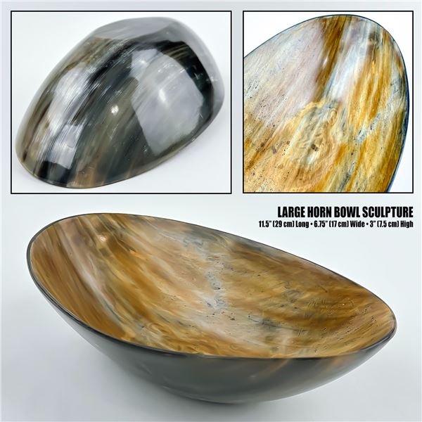 HAND CRAFTED WATER BUFFALO OR OX HORN BOWL