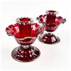 Image 11 : RUBY RED SALVIATI OR FENTON ART GLASS CANDLE STICK