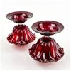 Image 13 : RUBY RED SALVIATI OR FENTON ART GLASS CANDLE STICK