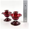Image 14 : RUBY RED SALVIATI OR FENTON ART GLASS CANDLE STICK