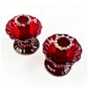 Image 2 : RUBY RED SALVIATI OR FENTON ART GLASS CANDLE STICK