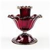 Image 4 : RUBY RED SALVIATI OR FENTON ART GLASS CANDLE STICK