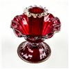 Image 5 : RUBY RED SALVIATI OR FENTON ART GLASS CANDLE STICK