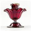 Image 7 : RUBY RED SALVIATI OR FENTON ART GLASS CANDLE STICK