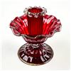 Image 8 : RUBY RED SALVIATI OR FENTON ART GLASS CANDLE STICK