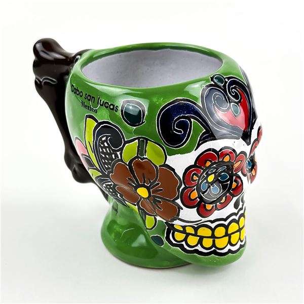 CERAMIC SKULL COFFEE MUG CABO SAN LUCAS MEXICO
