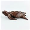 Image 3 : HAND CARVED WOOD SEA TURTLE FIGURINE SCULPTURE