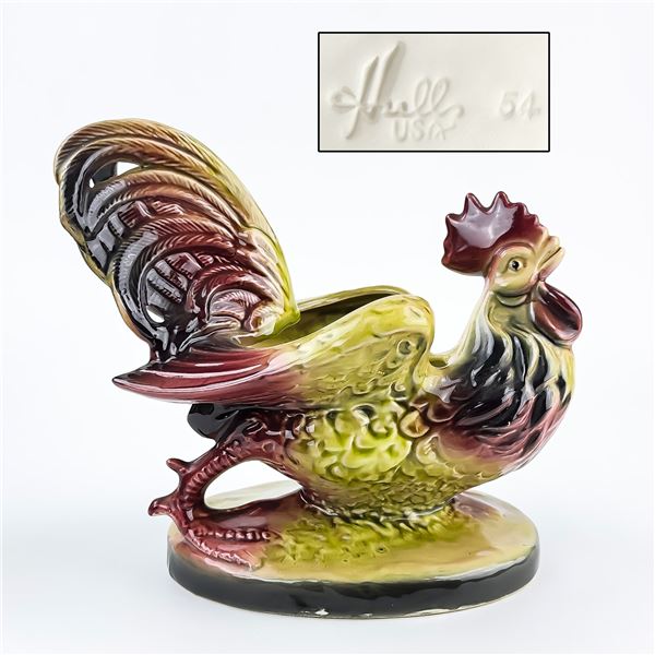 HULL POTTERY CERAMIC ROOSTER PLANTER SCULPTURE