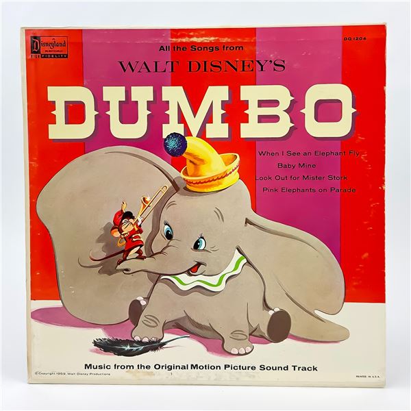 WALT DISNEY’S DUMBO MOTION PICTURE VINYL RECORD