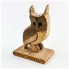 Image 1 : HAND CARVED OWL SCULPTURE FIGURINE - LOUIS K. ‘07