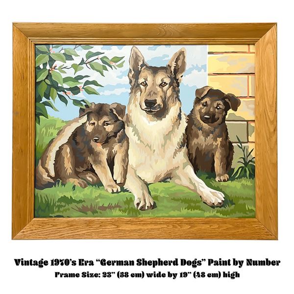 70'S ERA GERMAN SHEPHERD DOGS PAINT BY NUMBER