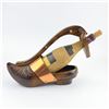 Image 2 : VTG WOODEN DUTCH CLOG SHOE WINE BOTTLE HOLDER