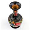 Image 3 : VTG LAQUER STYLE FOLK ART WOODEN VASE SCULPTURE
