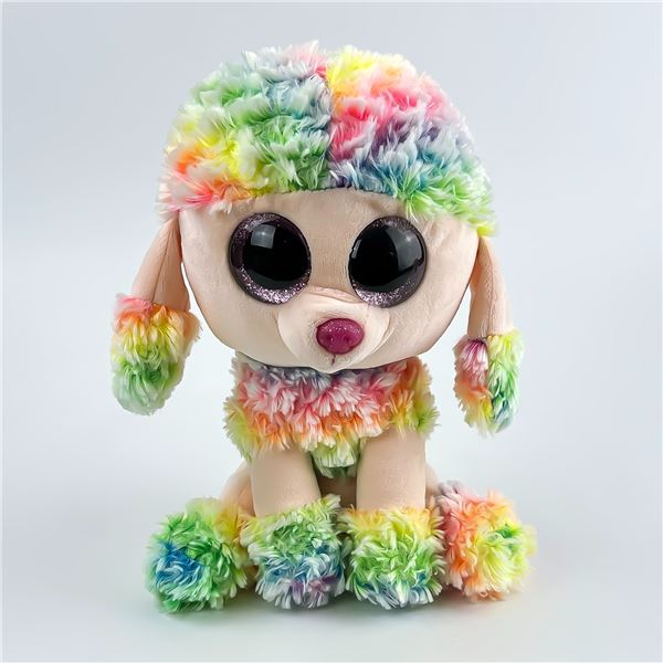 TY BEANIE BOOS PLUSH POODLE TOY DOG - RAINBOW