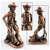 Image 1 : RUSTIC COWBOY & SADDLE FIGURINE ART SCULPTURE