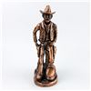 Image 2 : RUSTIC COWBOY & SADDLE FIGURINE ART SCULPTURE