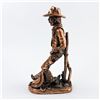 Image 7 : RUSTIC COWBOY & SADDLE FIGURINE ART SCULPTURE