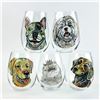 Image 1 : SET OF 5 STEMLESS GLASSES - DOG & CAT ILLUSTRATIONS