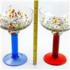 Image 11 : HAND BLOWN STUDIO ART GLASS - MARGARITA GLASSES