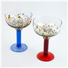 Image 3 : HAND BLOWN STUDIO ART GLASS - MARGARITA GLASSES