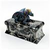 Image 1 : BLUE DRAGON LIDDED BLACK ROSE COFFIN TRINKET BOX