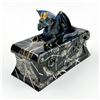 Image 3 : BLUE DRAGON LIDDED BLACK ROSE COFFIN TRINKET BOX