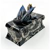 Image 7 : BLUE DRAGON LIDDED BLACK ROSE COFFIN TRINKET BOX