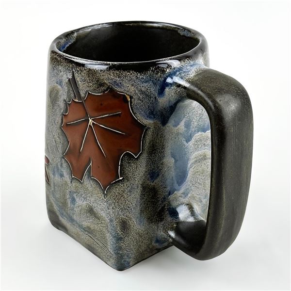COLLECTIBLE MARA STONEWARE COFFEE MUG - LEAVES