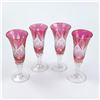 Image 1 : HAND BLOWN CUT-TO-CLEAR CRYSTAL LIQUOR GLASSES