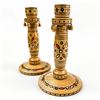 Image 3 : UKRAINIAN INLAID HUTSUL FOLK ART CANDLESTICKS