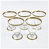 Image 1 : 5 GOLD TRIM RIBBED OR FLUTED LIQUER SHOT GLASSES