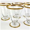 Image 2 : 5 GOLD TRIM RIBBED OR FLUTED LIQUER SHOT GLASSES