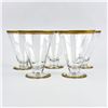 Image 4 : 5 GOLD TRIM RIBBED OR FLUTED LIQUER SHOT GLASSES