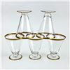Image 7 : 5 GOLD TRIM RIBBED OR FLUTED LIQUER SHOT GLASSES