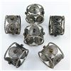 Image 1 : 6 METAL FILIGREE STYLE NAPKIN RINGS & RHINESTONE