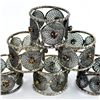 Image 3 : 6 METAL FILIGREE STYLE NAPKIN RINGS & RHINESTONE