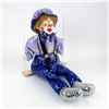 Image 3 : PORCELAIN CLOWN MARIONETTE STYLE DOLL ON SWING