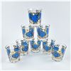 Image 2 : VINTAGE ROYAL BLUE GOLD TRIM COCKTAIL BAR GLASSES