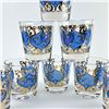 Image 3 : VINTAGE ROYAL BLUE GOLD TRIM COCKTAIL BAR GLASSES