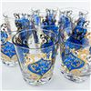Image 5 : VINTAGE ROYAL BLUE GOLD TRIM COCKTAIL BAR GLASSES