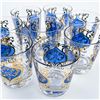 Image 6 : VINTAGE ROYAL BLUE GOLD TRIM COCKTAIL BAR GLASSES