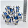 Image 8 : VINTAGE ROYAL BLUE GOLD TRIM COCKTAIL BAR GLASSES