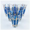Image 1 : VTG ROYAL BLUE ANCHOR HOCKING TUMBLER GLASSES