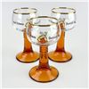 Image 1 : HOTEL SCHWAN AMBER STEM GERMAN WINE GOBLETS